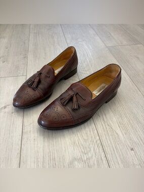 Mezlan Brown Leather Tassel Loafers
